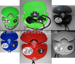 China Motorcycle motocross LED Grimace  headlight Bike Blue Red Yellow White supplier
